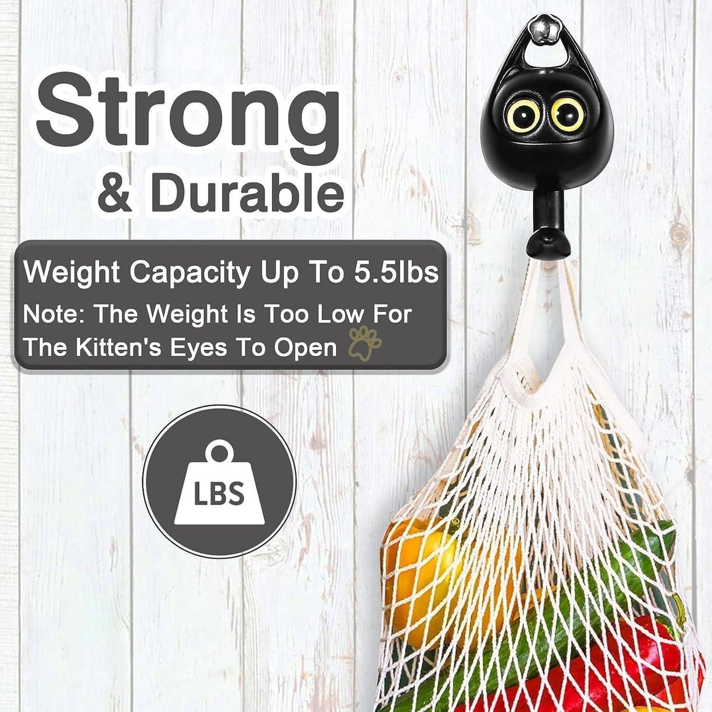 Cute Wall Hooks with Big Eyes – Strong Adhesive & No Wall Damage | Multipurpose Hanger for Bags, Towels & Keys