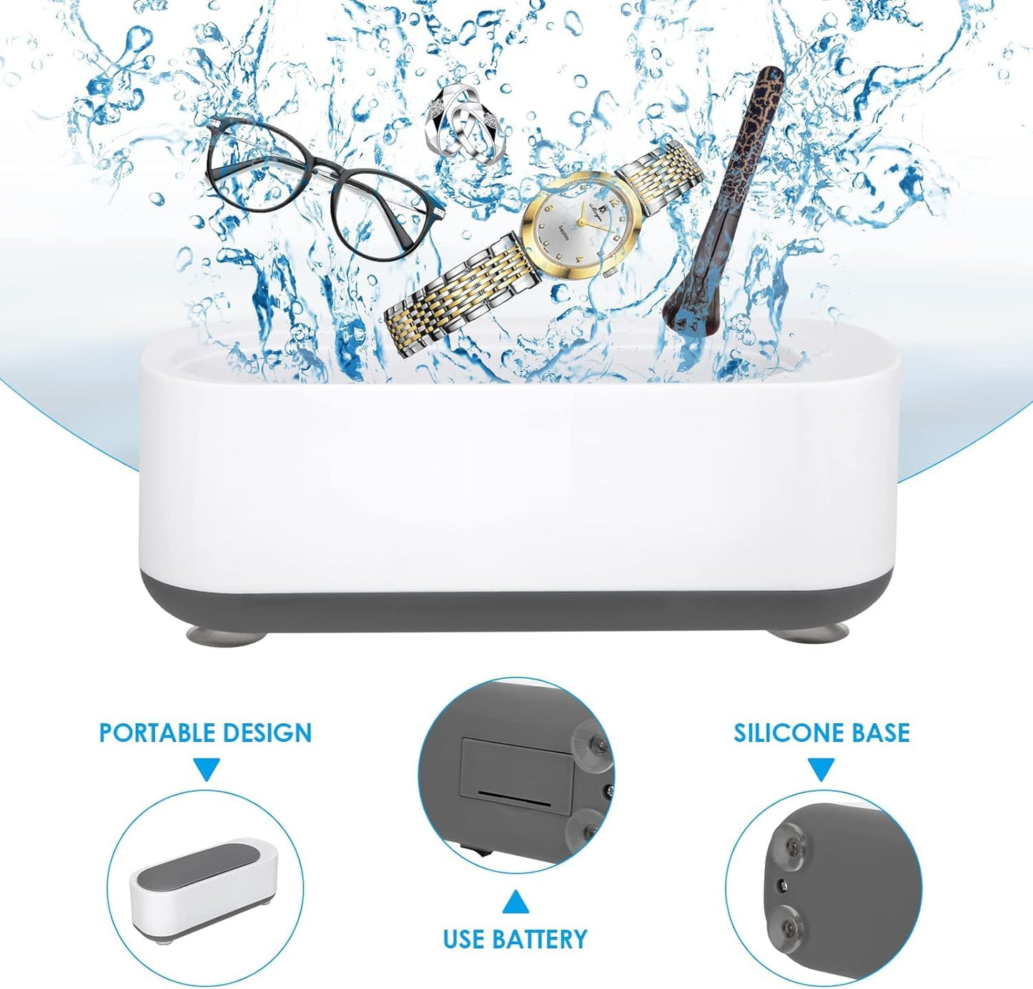 Mini Ultrasonic Jewellery & Eyeglass Cleaner Machine | Deep Clean Power at Home! 🧼