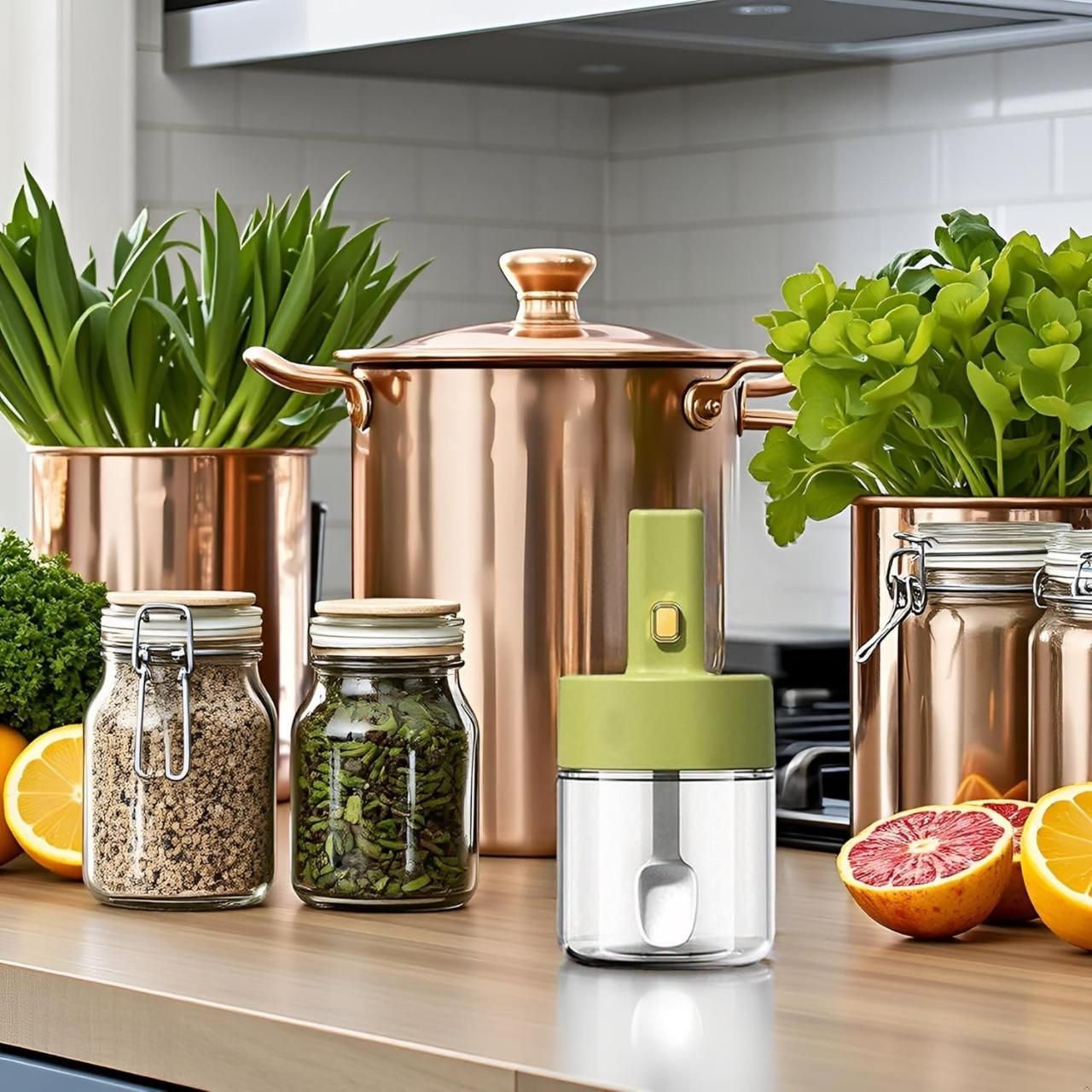 Smart Spice Jar with Integrated Spoon