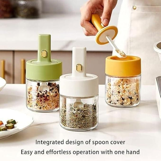 Smart Spice Jar with Integrated Spoon