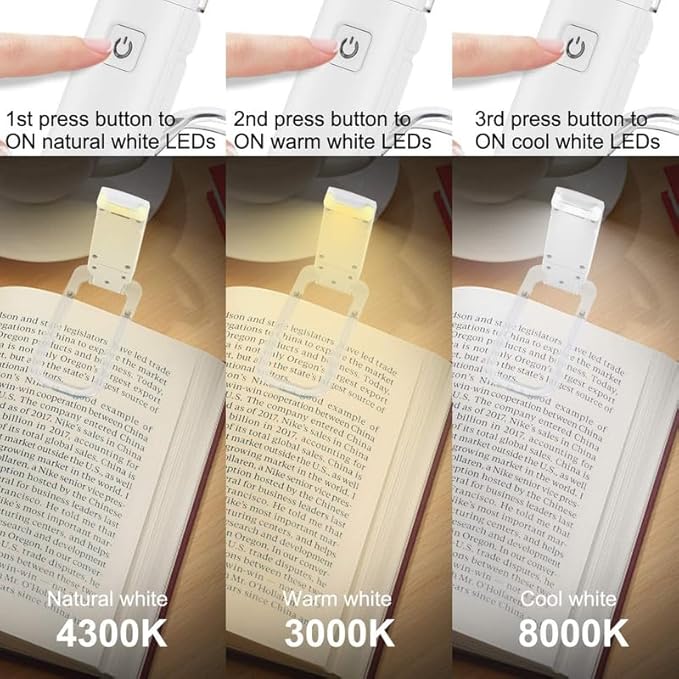 Gentle Glow Clip-On: USB-Rechargeable Eye-Care Reading Light