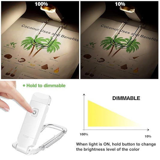 Gentle Glow Clip-On: USB-Rechargeable Eye-Care Reading Light